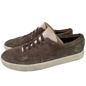 Vince. Shoes Canyon Womens US 8.5 EU 39.5 Steel Bone Suede Slip On Sneakers Gray